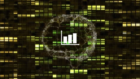 animación del gráfico sobre el cerebro digital y las columnas móviles