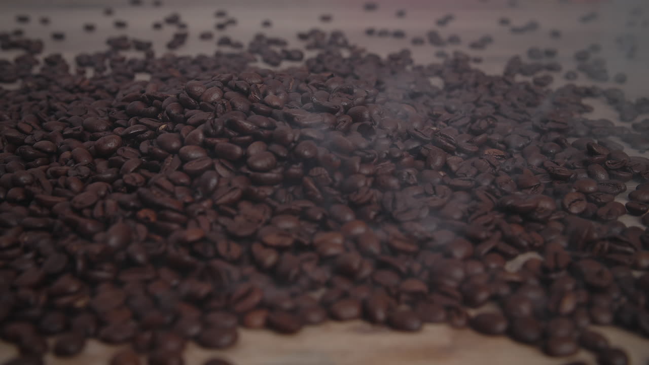 granos de café en la fábrica