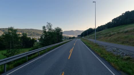 scenic mountain road in norway