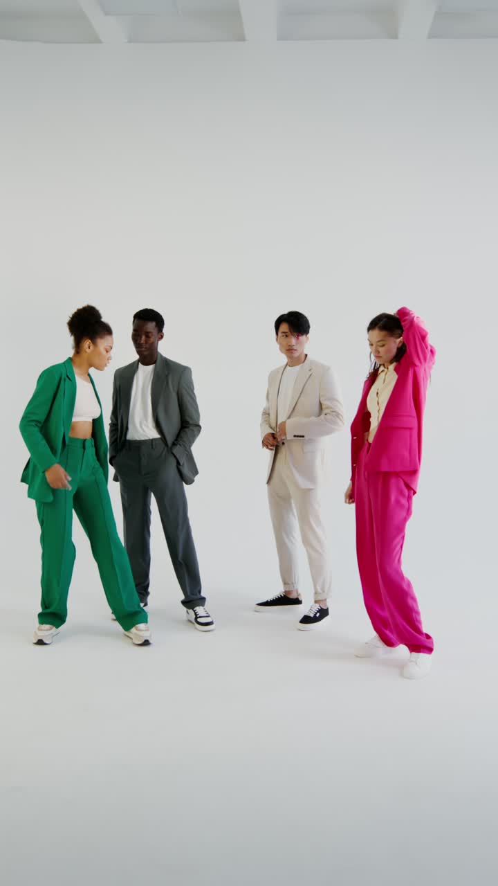 Fashionable Young Adults in Suits