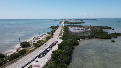 aerial view of the little duck key wayside park public boat ramp looking south toward bahia honda key in the florida keys chain of islands