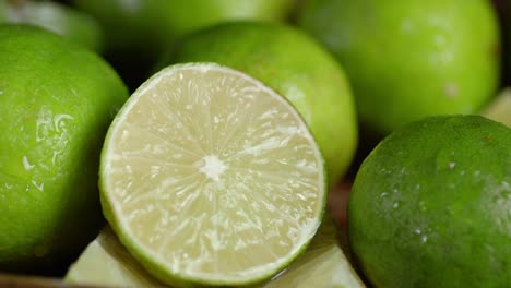 for a fragrant slice of lime falling water drops.