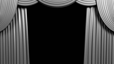 grey opening curtain with alfa background