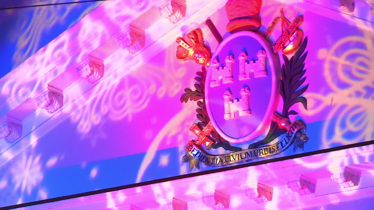 Close-up view of an illuminated coat of arms