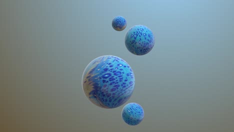 blue painted spheres. abstract 3d animation. minimal motion design.