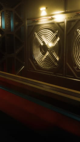 corredor futurista de la nave espacial con sistema de ventilación