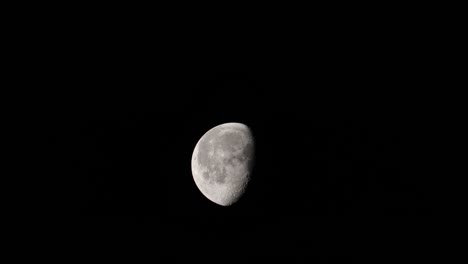 footage of clear bright view of the crescent moon at night