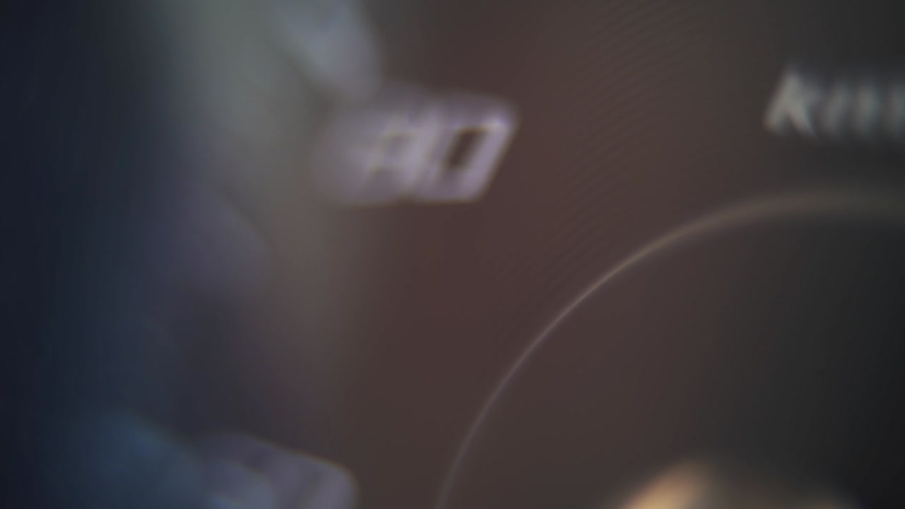 오토바이 스피도미터의 매크로 상세한 비디오, 마일 스케일