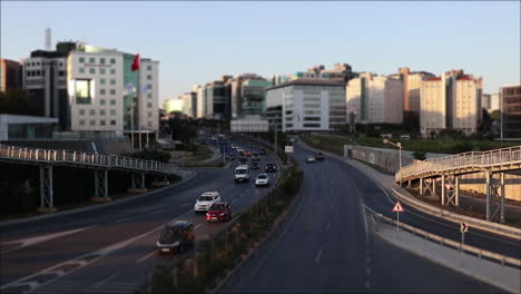el tráfico de la intersección del lapso de tiempo de istanbul