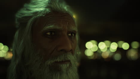 retrato de un anciano indio