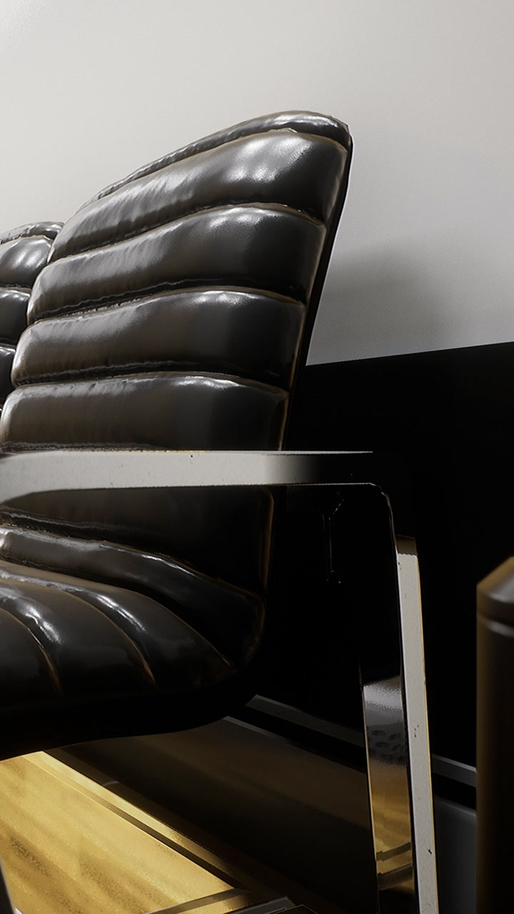 Comfortable black chairs in a modern office setting with a minimalist vibe