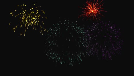 colorful pyrotechnic fireworks in the sky. seamless loop