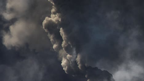 4k dark cumulonimbus clouds moved with thunderstorms