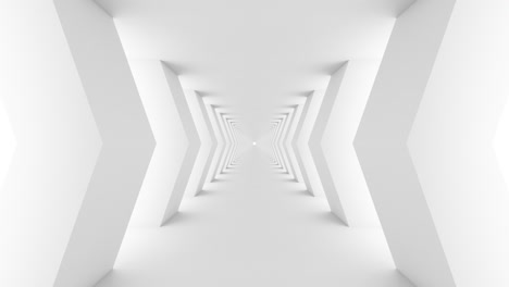 corredor blanco vacío futurista con paredes rectangulares y luz brillante