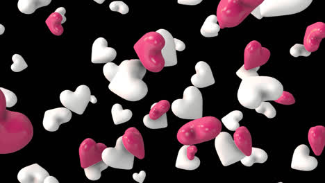 falling hearts with alpha channel