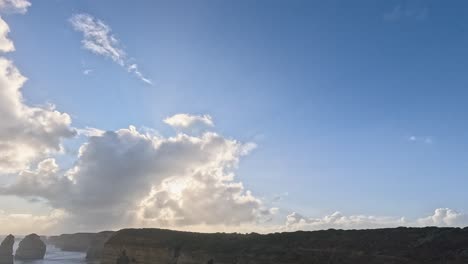 clouds moving over iconic coastal rock formations