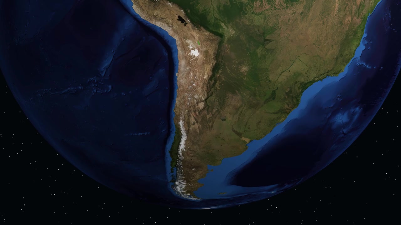 Digital Earth Globe Rotating and Pinpointing La Rioja, Argentina