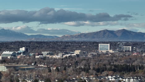 provo aerial in utah cityscape