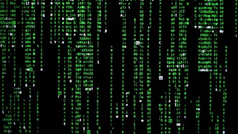 scrolling computer ascii codes - machine language - hacker code animation