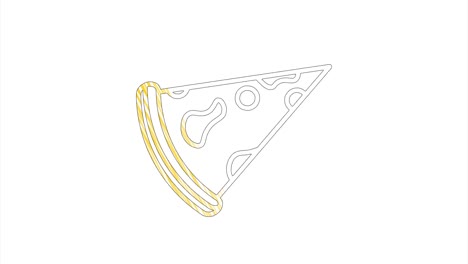 icono de pizza en el estilo de dibujo a mano. gráficos en movimiento