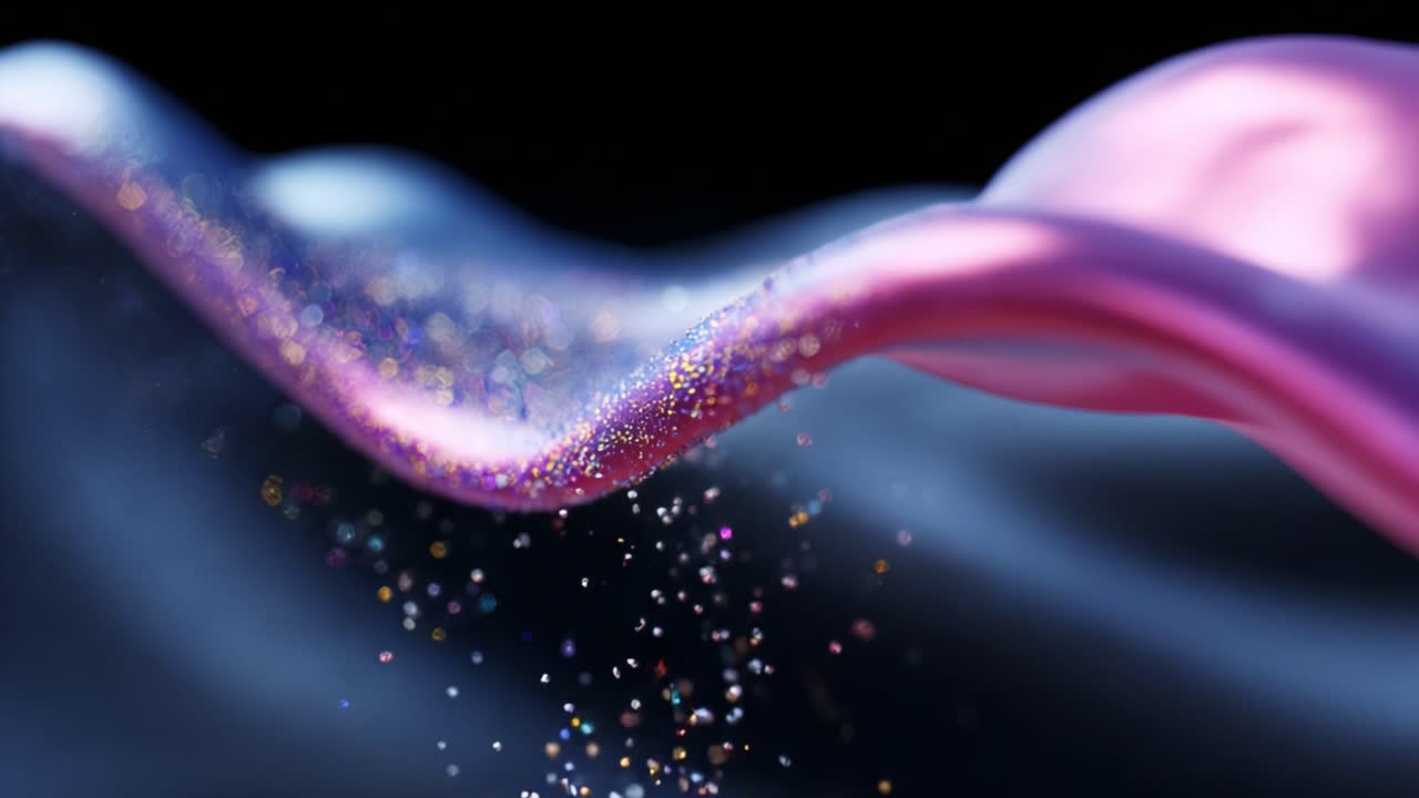 A mesmerizing flow of shimmering fabric captures light and color, creating a stunning visual display of elegance and beauty that dazzles the senses