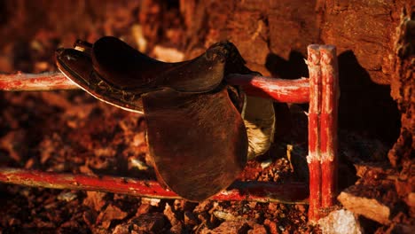 saddle and red rocks in monument valley