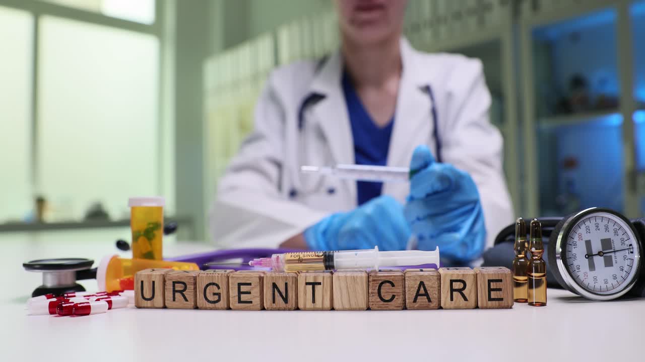 Urgent Care Medical Setting with Doctor and Equipment
