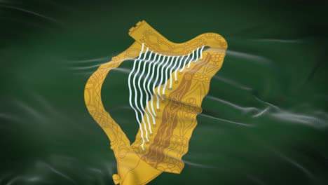 leinster (province of ireland) flag waving in the wind with highly detailed fabric texture. seamless loop