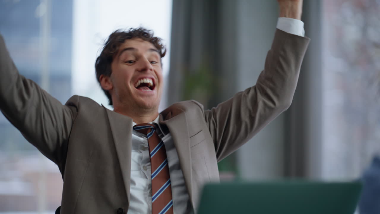 Frowning manager looking computer analyzing bitcoin growth at cabinet closeup