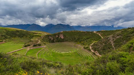 inca terraces of moray in the sacred valley of the incas, cusco region, peru