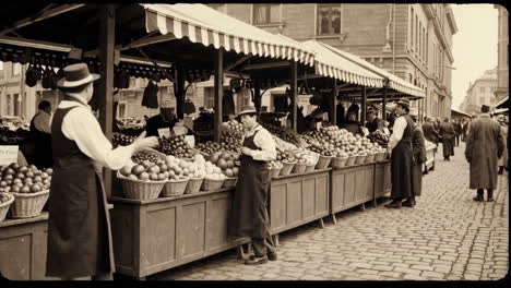vintage european street market