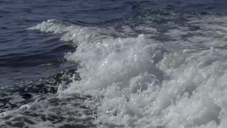 slow motion of salt water wake wash in deep ocean