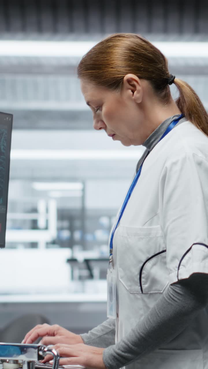 Vertical Video Doctor recording response to a new treatment in a clinical drug trial