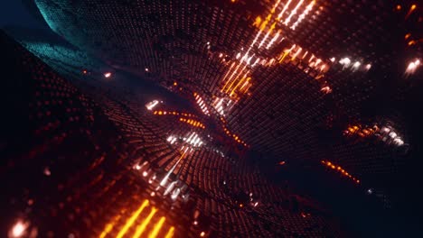 visualización de audio en forma de ondas luminosas. animación en bucle infinito.