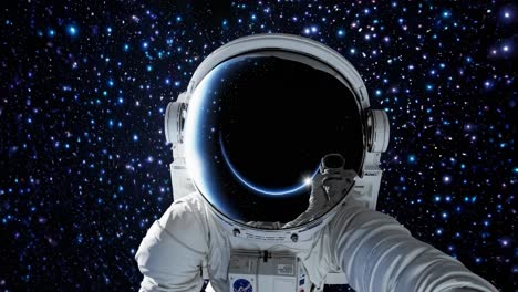 astronauta en el espacio con un paquete