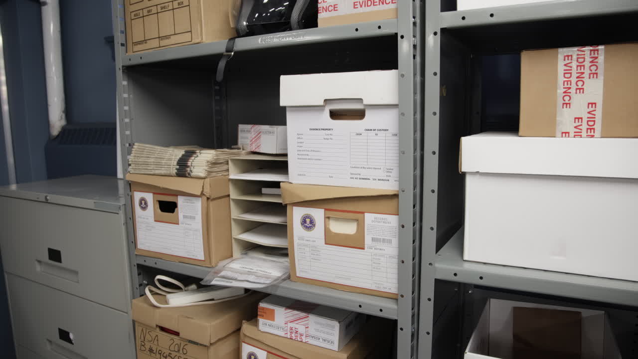 경찰서의 망진창한 증거 보관실