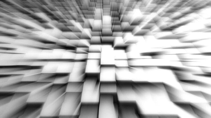 Elegant white looped Background with animated 3d Tiles Cubes and light ray, 4k - View 02