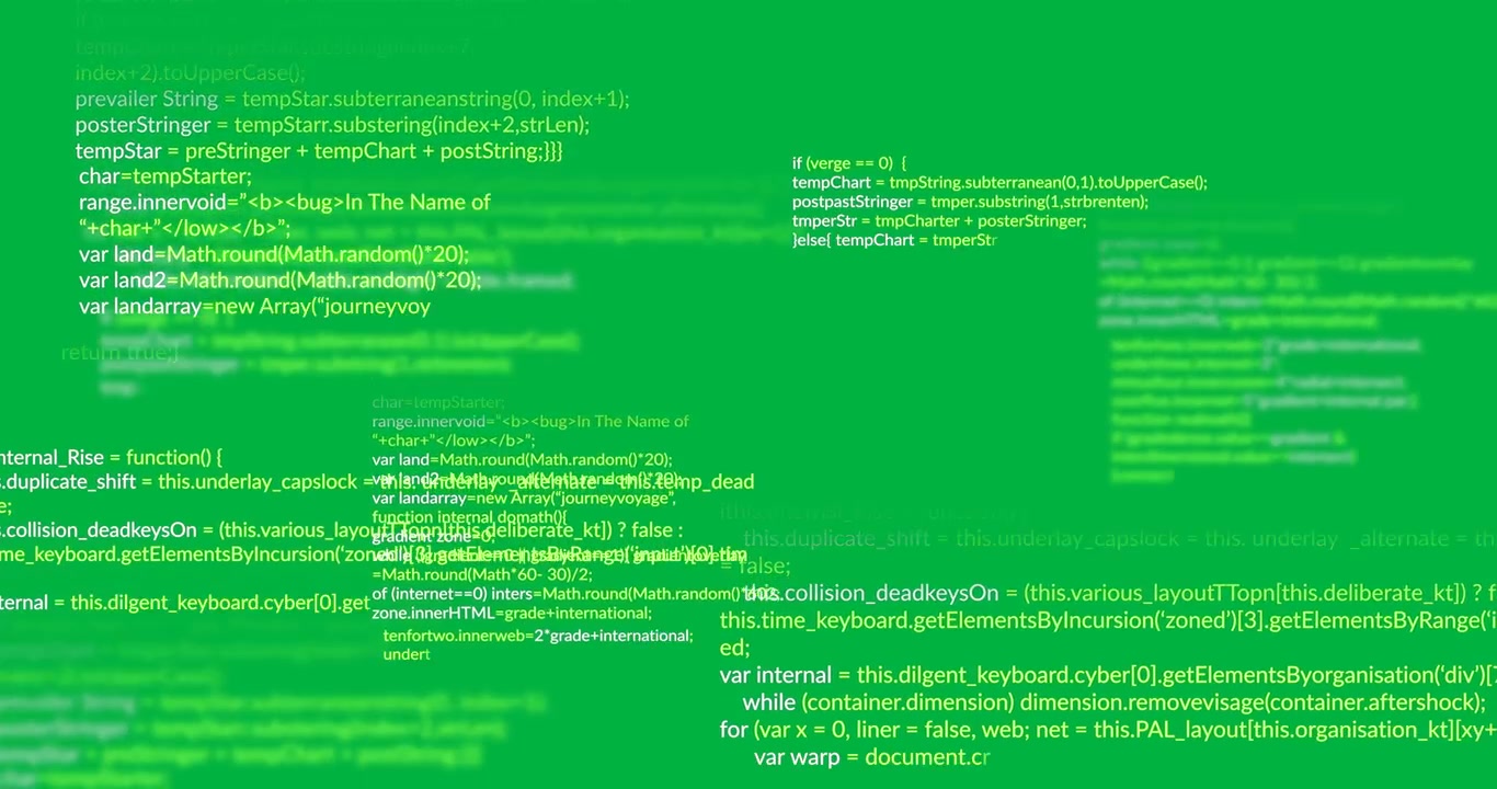 Animatie van blauwe en witte computergegevensverwerking over een transparante achtergrond.