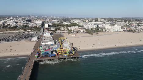 Muelle-De-Santa-Monica-Los-Angeles-Escénica-Establecimiento-Vista-Aérea