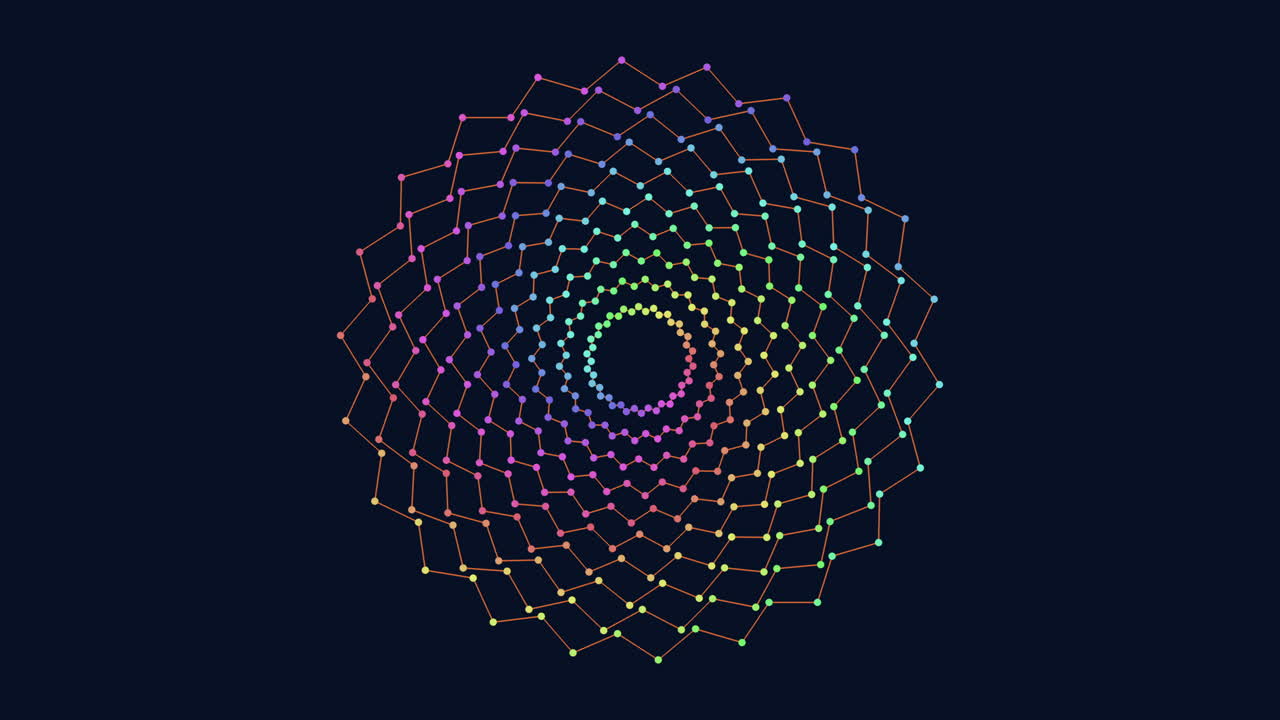las líneas circulares y los puntos forman un diseño intrigante.