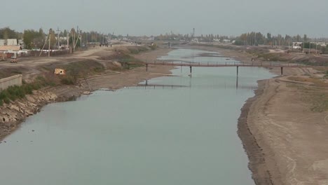 an abandoned drainage canal in turkmenistan uzbekistan or kazakhstan