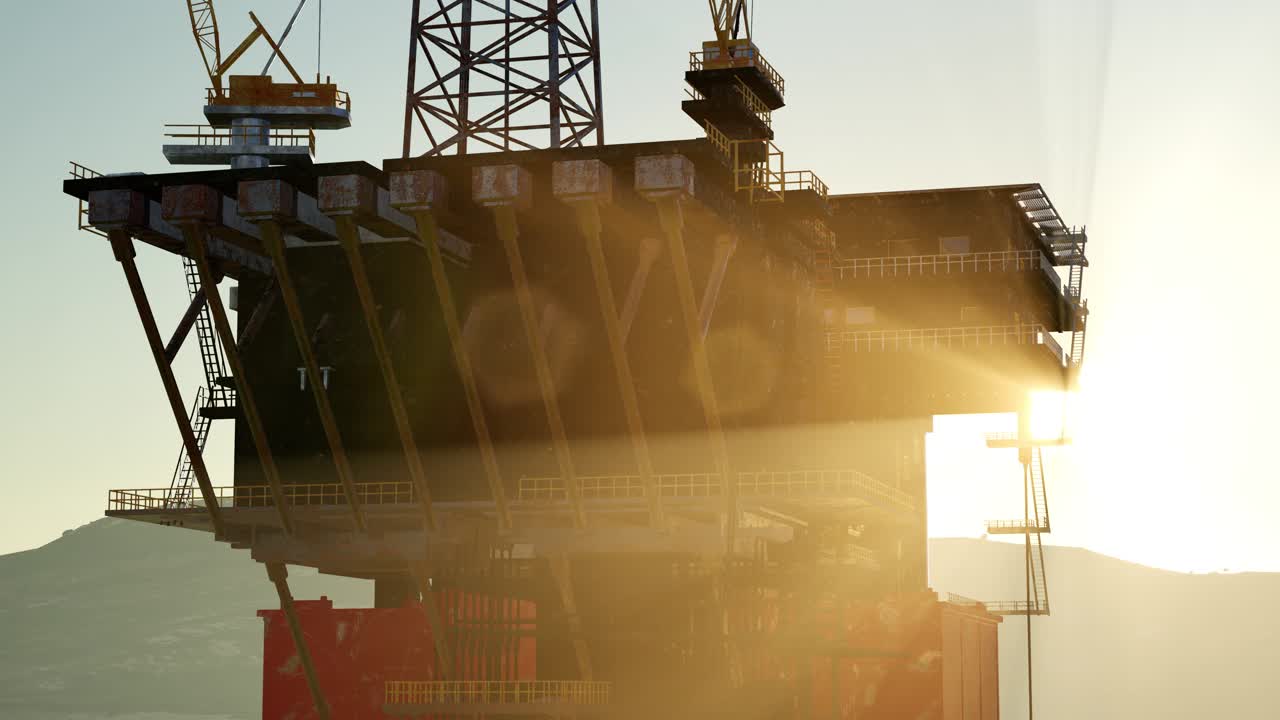 Olieboreplatform på havet