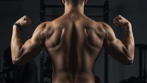 a powerful display of physical fitness: capturing a strong individual showcasing muscular definition and vigor in a fitness environment