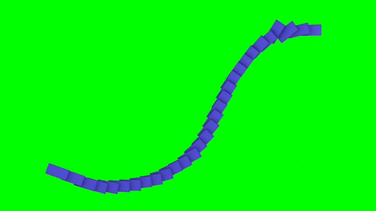 dominó azul de pie contra un fondo verde