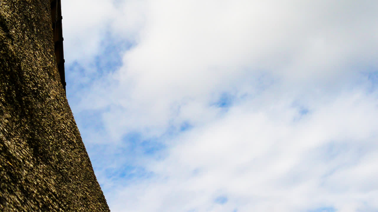 네덜란드에서 돌아가는 풍차의 날개를 닫습니다