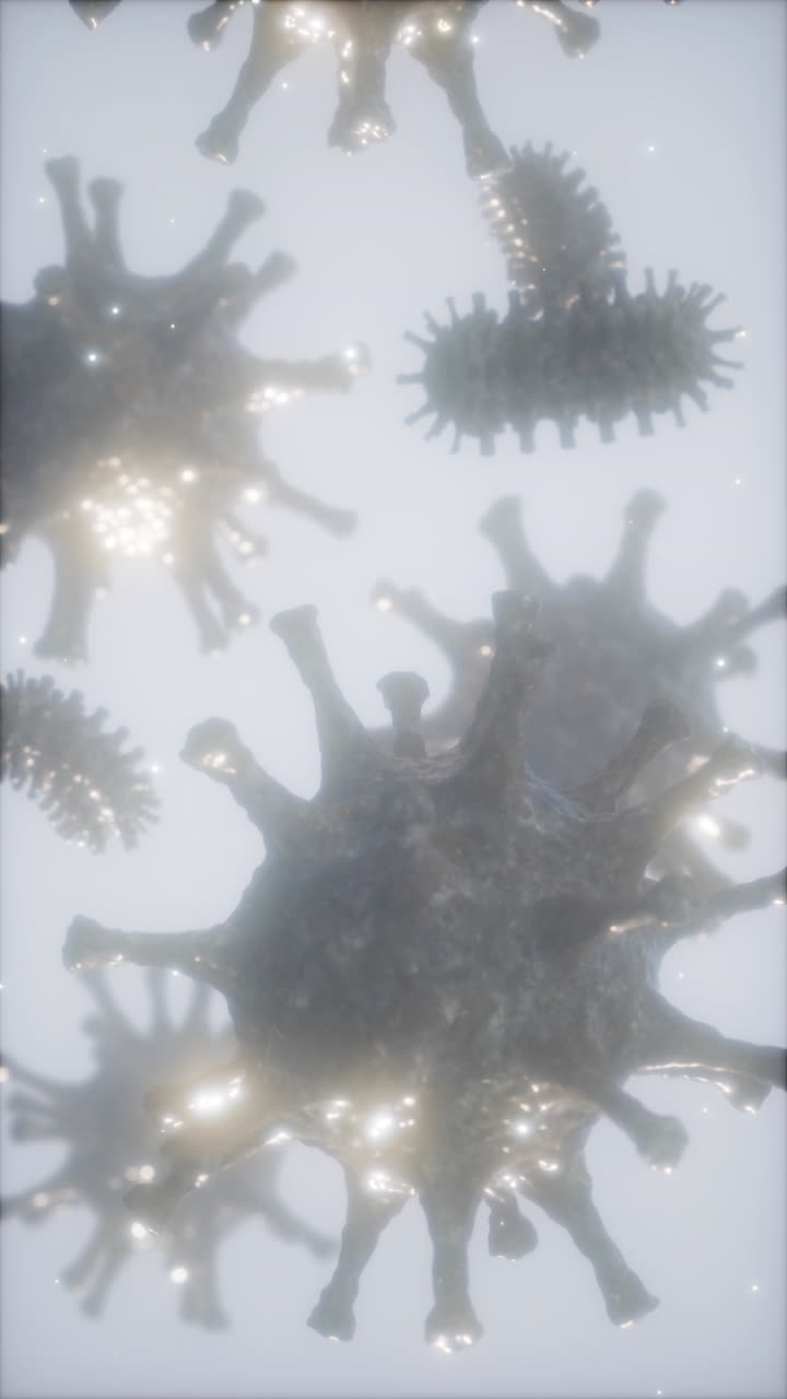 bacterias virus o gérmenes células de microorganismos bajo microscopio con profundidad