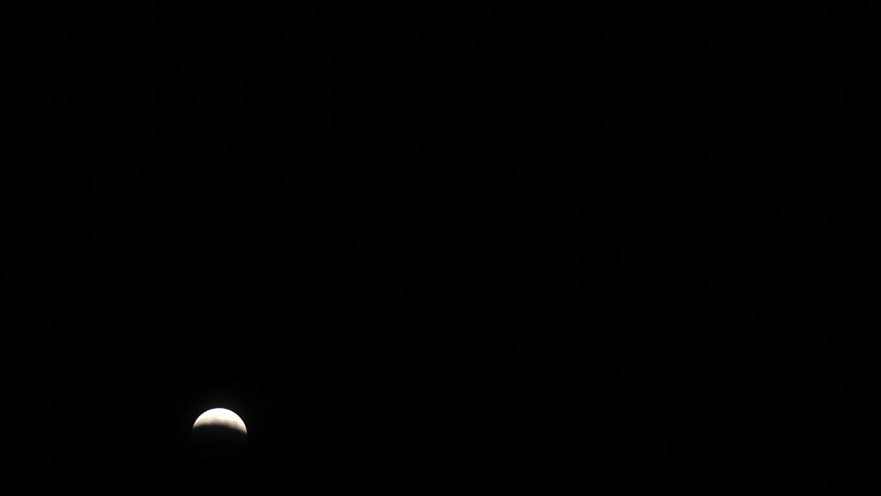 Wide Timelapse of the Total Lunar Eclipse on March 14th, 2025 as the moon gets covered in Earth's shadow