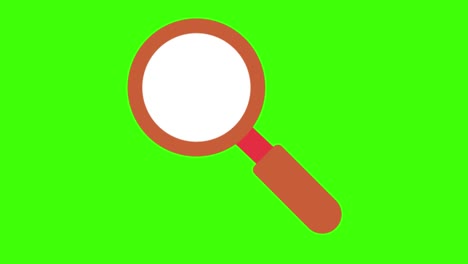 magnifying glass on a green screen background