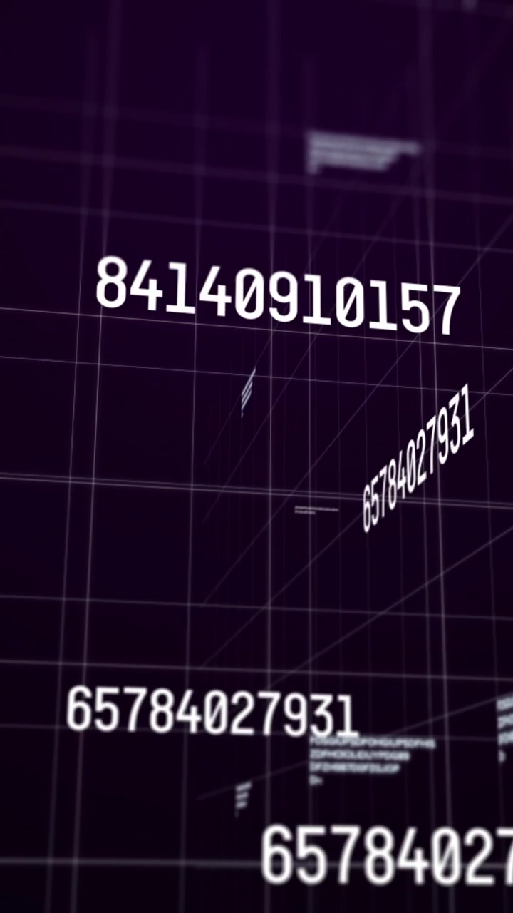 Animation of changing numbers over black background