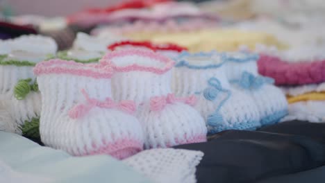 handmade knitted baby booties